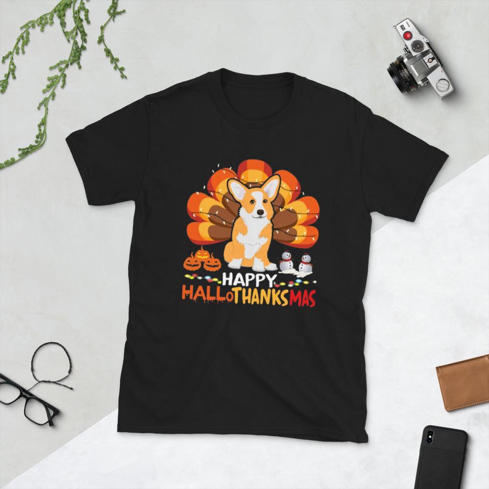 Happy hallothanksmas Unisex T-Shirt - plusminusco.com