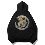 Heavy embroidery gold dragon sweatshirt men's loose autumn pure cotton Chinese style national trend jacket - plusminusco.com