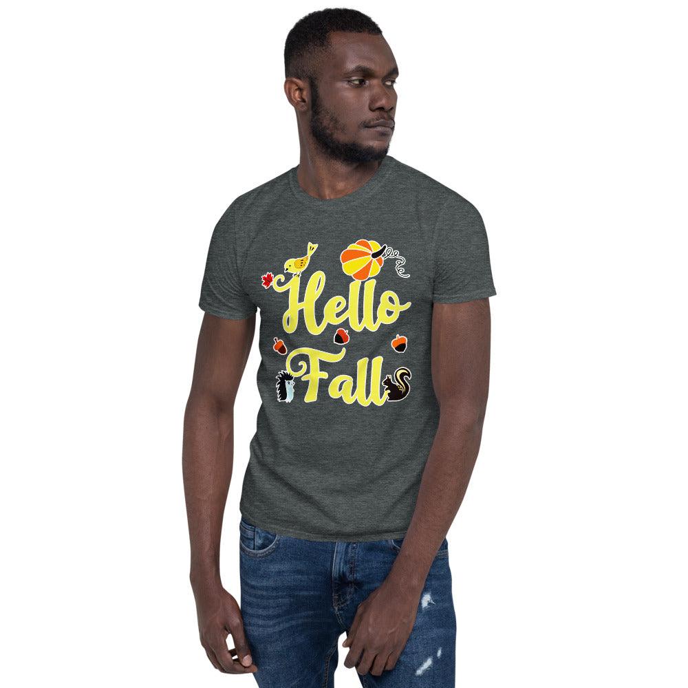 Hello FALL Autumn Leaves Shirt, Thanksgiving Pumpkin Shirt, Fall  Unisex T-Shirt - plusminusco.com