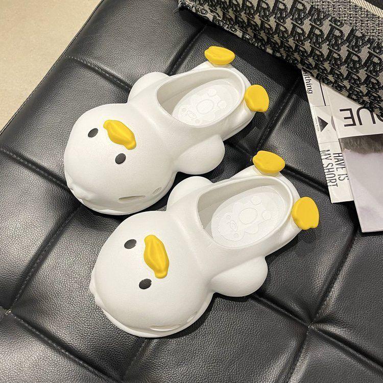 Internet Celebrity Cheering Duck Inspired Trendy Comfortable Slip-on Sandals Cute Animal Design Slides - plusminusco.com