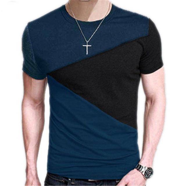 M-3XL Mens T Shirt Short Sleeve Crew Neck T-shirt Slim Fit Casual Tshirt - plusminusco.com