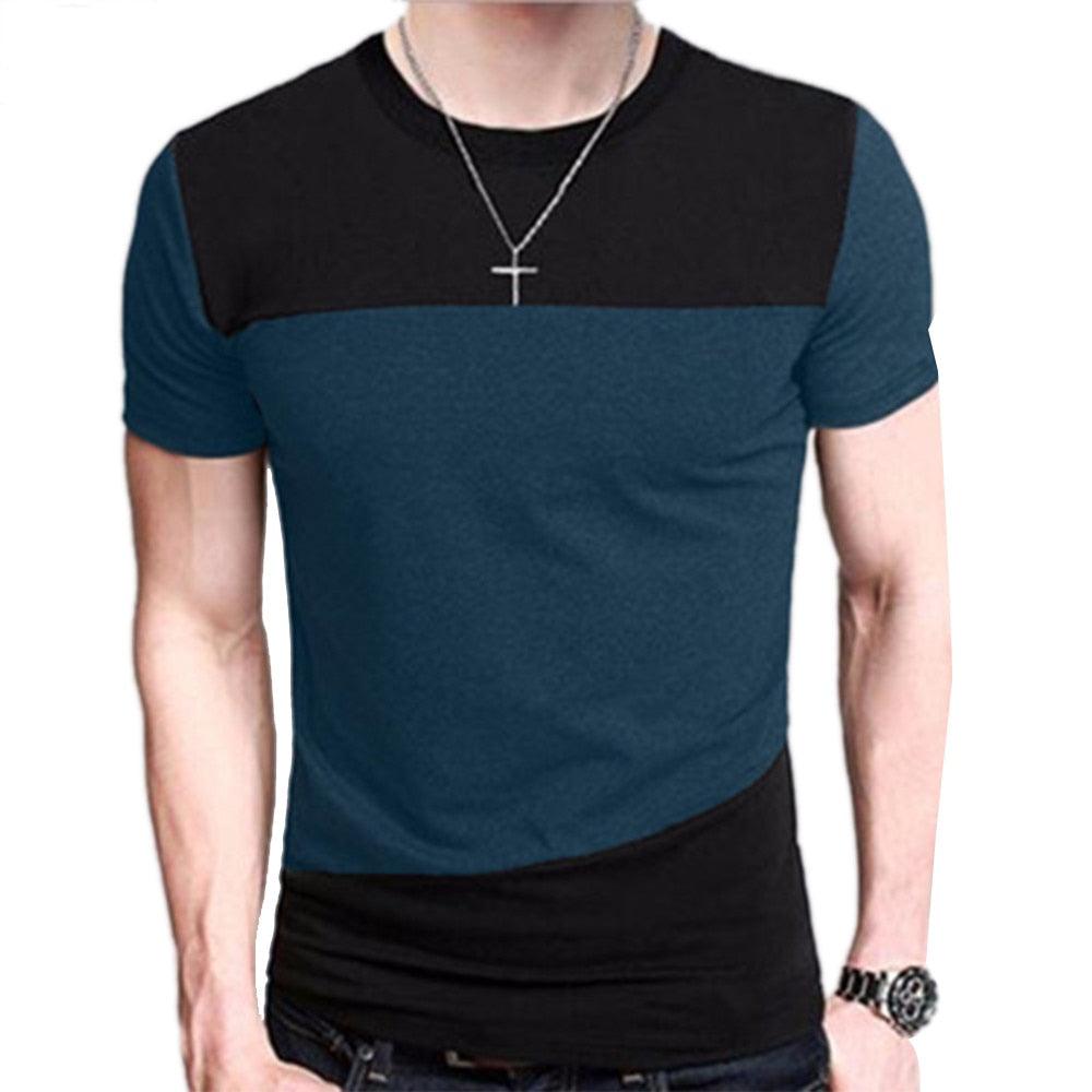 M-3XL Mens T Shirt Short Sleeve Crew Neck T-shirt Slim Fit Casual Tshirt - plusminusco.com