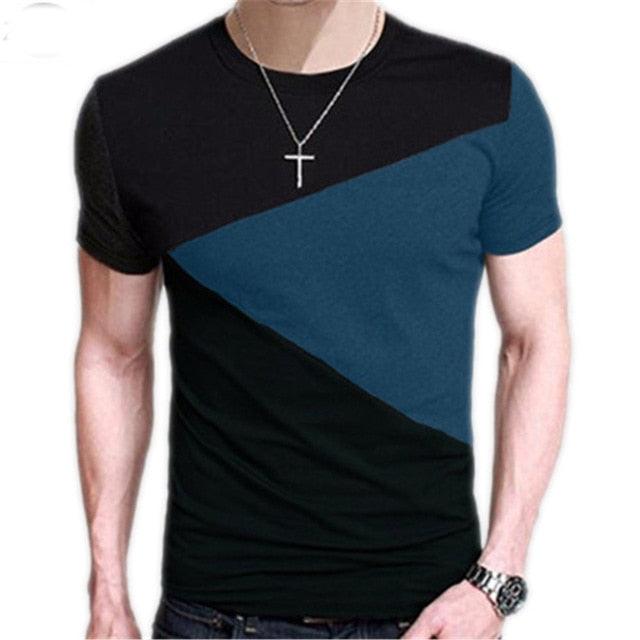 M-3XL Mens T Shirt Short Sleeve Crew Neck T-shirt Slim Fit Casual Tshirt - plusminusco.com