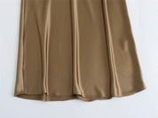 Satin Party Evening Women Midi Dress Elegant Keyhole Back A-Line Robe Sleeveless Female Long Dresses - plusminusco.com