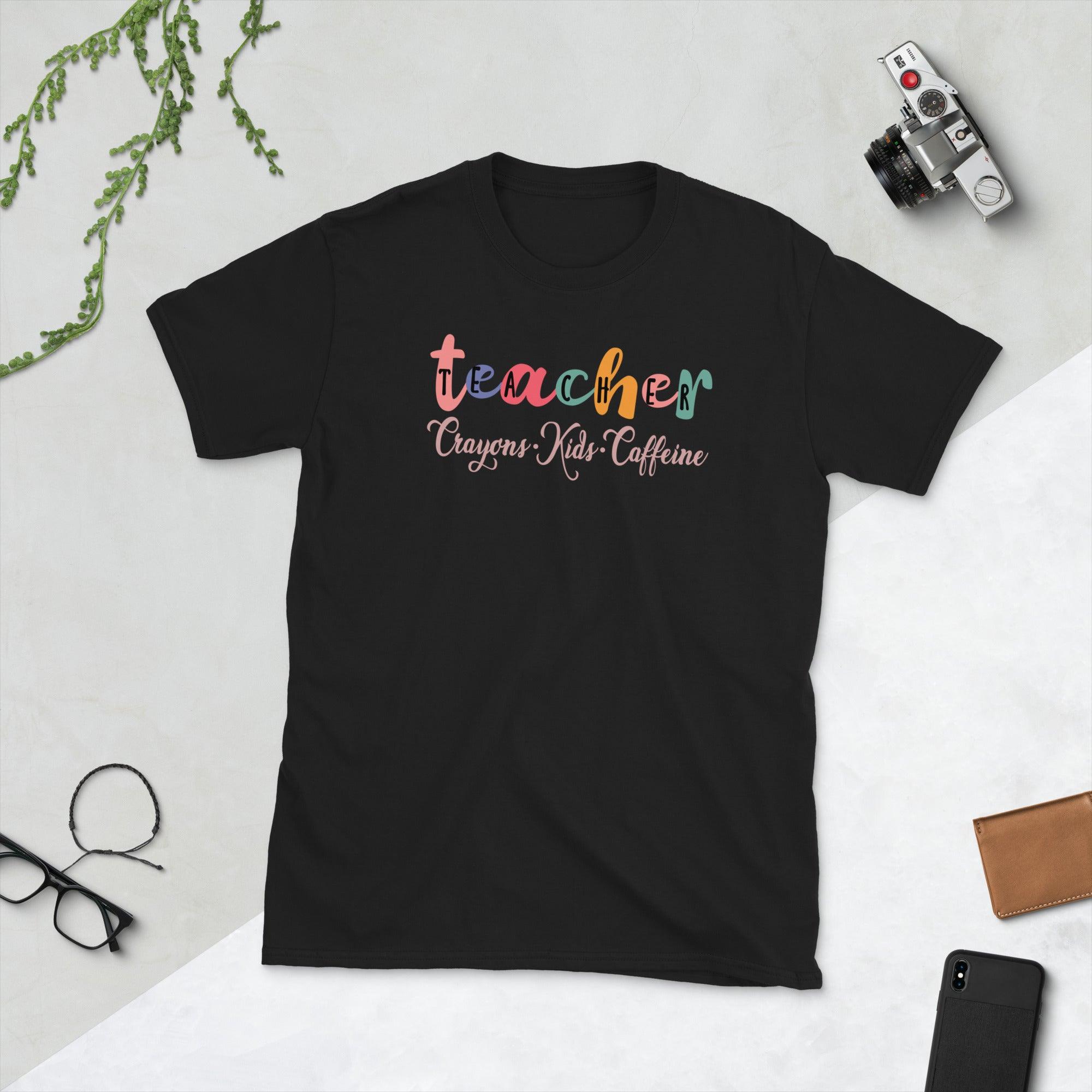 teacher crayons kids caffeine Unisex Tee - plusminusco.com