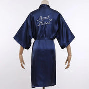 Wedding Bride Bridesmaid Robe Dressing Gown Sexy Women Bathrobe Nightgown Short Sleepwear Casual Flower Kimono Geisha M L XL - plusminusco.com