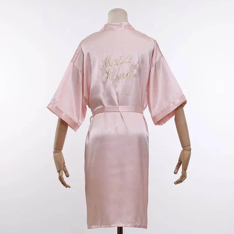 Wedding Bride Bridesmaid Robe Dressing Gown Sexy Women Bathrobe Nightgown Short Sleepwear Casual Flower Kimono Geisha M L XL - plusminusco.com