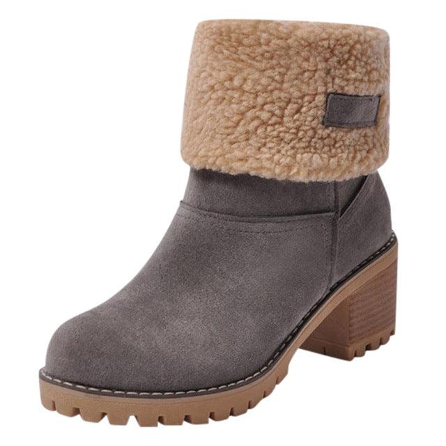 Women's Shoes Snowboots Ladies Winter Flock Shoes Flock Warm Boots Martinas Snow Boots - plusminusco.com