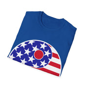 Yin YANG American flag Unisex Softstyle T-Shirt Crew neck, DTG, Men's Clothing, Regular fit, T-shirts - plusminusco.com