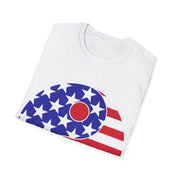 Yin YANG American flag Unisex Softstyle T-Shirt Crew neck, DTG, Men's Clothing, Regular fit, T-shirts - plusminusco.com