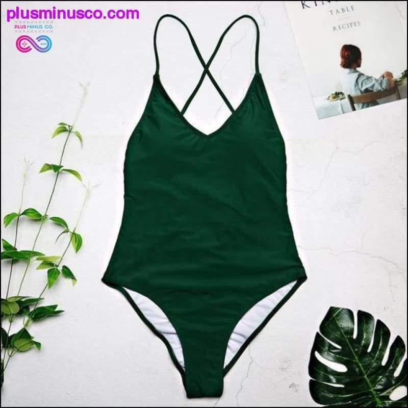 Women Swimwear Sexy high cut one piece Backless - plusminusco.com