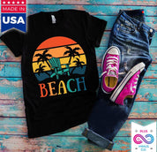 Beach Chair Palm Trees | Retro Sunset T-Shirts,Island Life T-Shirt | Summer Shirt | Vacation Shirt Adventure Shirt, Adventurer Gift, Beach Party Shirt, Beach Trip Shirt, Explore More Shirt, Fairies Green, Girls beach Trip, Island Life T-Shirt, Spring Break Gift, Spring Shirts, Summer Paradise, Summer Shirt, Vacation Shirt - plusminusco.com