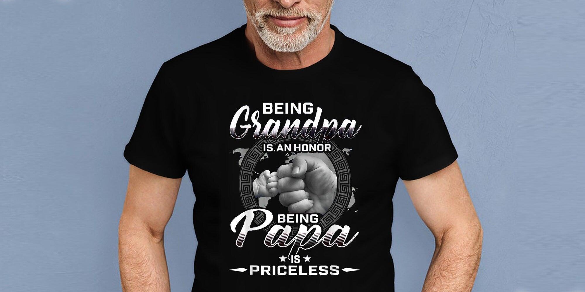 Being Grandpa Is An Honor Being Papa Is Priceless Father T-Shirts, Father&#39;s day gift, Dads T Shirt, Grandpas T-Shirt, Gift For Dad - plusminusco.com