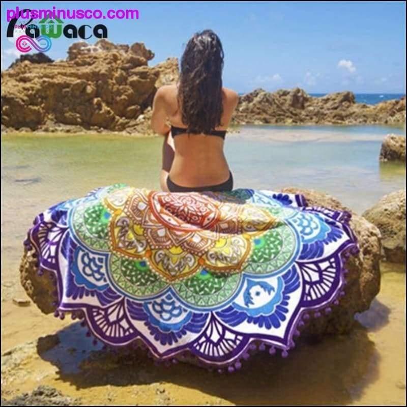 Bohemian Mandala Summer Round Beach Towel Tapestry Chiffon - plusminusco.com