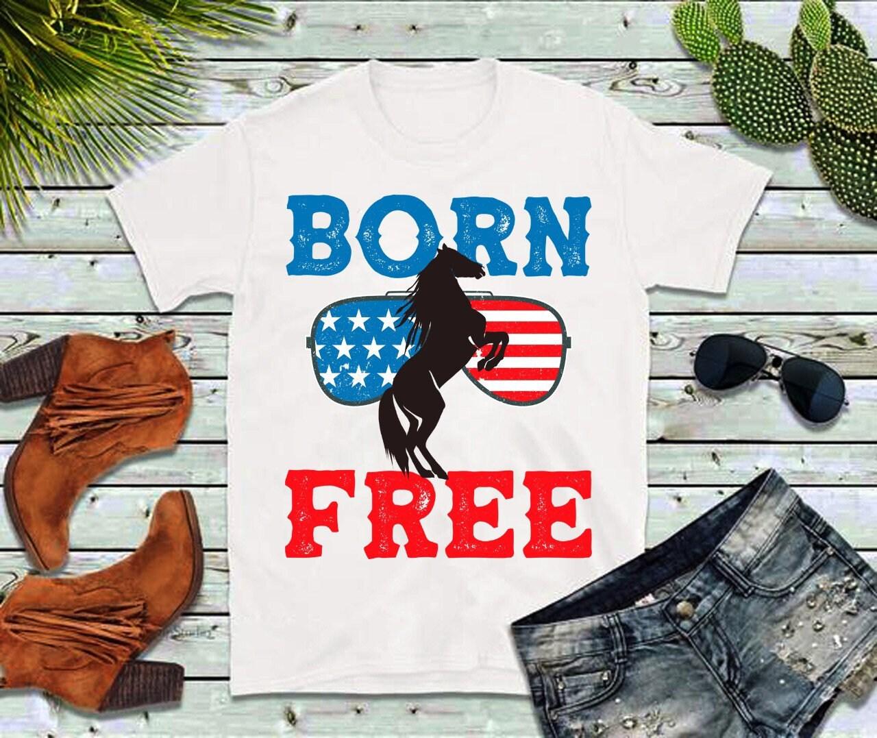 Born Free | Horse | Sunglasses | American Flag T-Shirts,patriotic american, 2nd amendment, July 4th Celebration 2nd amendment, 4th of july shirt, 4th of July Tee, american flag mug, gift for libertarian, July 4th USA USA, left wing mug, Libertarian Mug, love America, patriotic american, patriotic mug, Pink Ideas Mug, politically homeless, red blue griffin, red white and blue t, Right wing mug - plusminusco.com