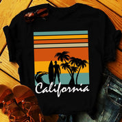 California | Retro Sunset,California Sunset,California Shirt,California Gifts,Retro Sunshine,Graphic Shirt,TraveL Gifts,California State Tee Cali girl, Cali girl gift, California, California Dreaming, California Shirt, Califronia Girl, West Coast Tee - plusminusco.com