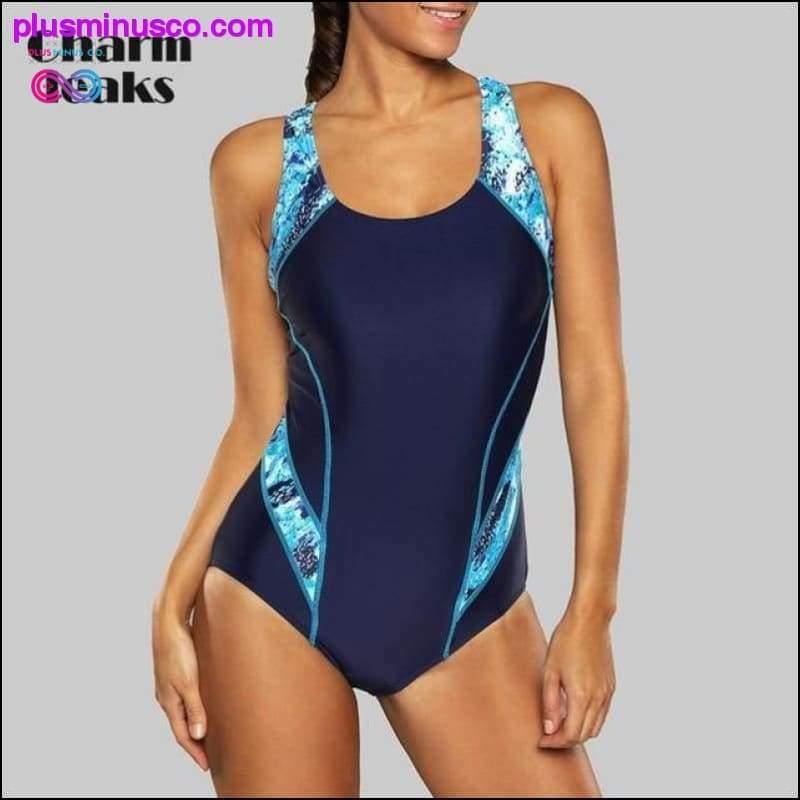 Charmleaks One Piece Women Sports Swimwear Sports Swimsuit Colorblock plusminusco