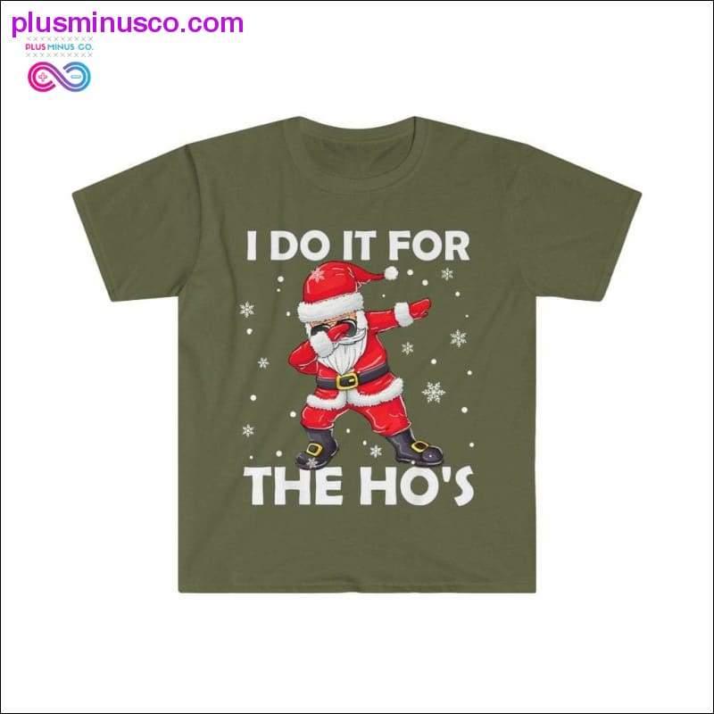 Funny Christmas Santa T-shirt - I Do It For the Ho's - plusminusco.com