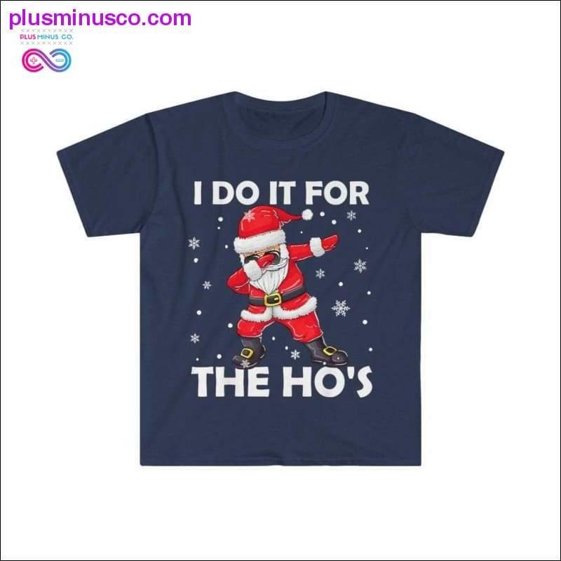 Funny Christmas Santa T-shirt - I Do It For the Ho's - plusminusco.com