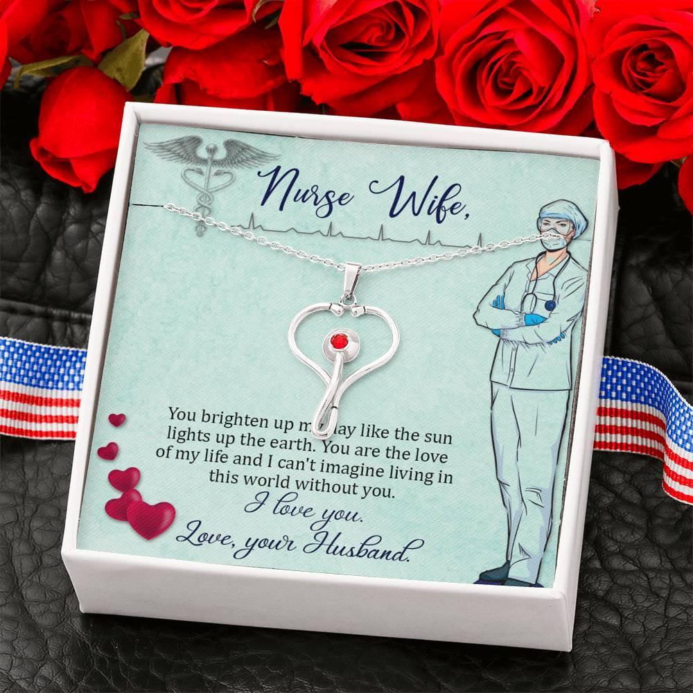 Gifts For Nurse Wife, Nurse Appreciation Gift Idea, Swarovski Crystal Stethoscope Pendant With Message Card,  Gift for Nurse Wife Birthday Gift Pendant Necklace - plusminusco.com