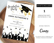 Graduation Invitation, 2023 Graduation Invitation, 2023  Graduation, Graduation Announcement, Graduation Card Template, Canva Template Two - plusminusco.com