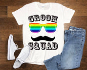 Groom Squad | Rainbow Eye Glasses T-Shirts, The Groom T-Shirts bachelor party, gift for bachelor party bachelor party, bachelorette party, Best Man Shirt, gift for bachelor, Groomsmen Shirts, party shirt, plusminusco, The Groom Squad - plusminusco.com