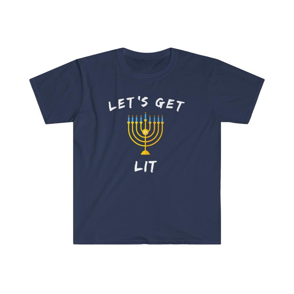  Let's Get Lit T-Shirts || Chanukah Gift ideas || Chanukah 2022,Jewish Sayings Tee, Jewish High Holiday - plusminusco.com