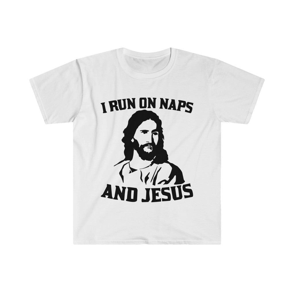 I run on naps and Jesus, religious shirt, christian shirt, spiritual shirt, faith shirt, jesus shirt, napping shirt, lazy shirt, nap shirt - plusminusco.com