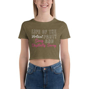 Life of the virtual party, sexy and digitally savvy Women’s Crop Tee || Virtual party sexy top digital savvy girl, digital savvy tee, digitally savvy tee, girl sexy crop top, life of party tee, lockdown party, sexy savvy gf, sexy savvy tee, virtual baby shower, virtual bachelorette, virtual party gift, virtual party tee, virtual party top - plusminusco.com