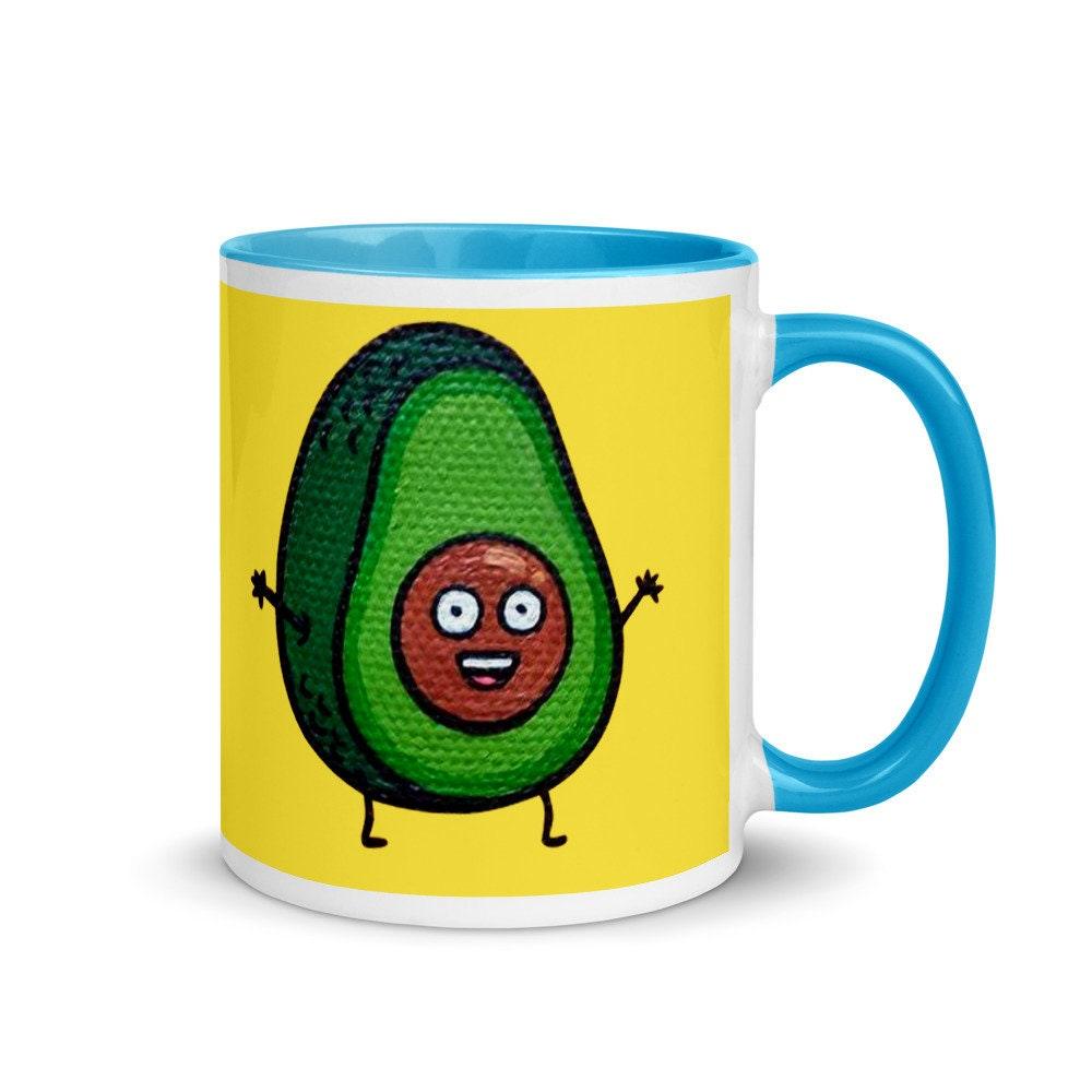 Green Avocado with yellow background Avocado mug, funny avacado mug, avocado lover, avocado coffee mug, with Color Inside avocado coffee mug, avocado gift, avocado gifts, avocado love, avocado lover, avocado lover gift, avocado lover mug, Avocado mug, cute avocado mug, funny avacado mug, i love avocados, vegan mug, yellow background - plusminusco.com