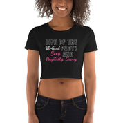 Life of the virtual party, sexy and digitally savvy Women’s Crop Tee || Virtual party sexy top digital savvy girl, digital savvy tee, digitally savvy tee, girl sexy crop top, life of party tee, lockdown party, sexy savvy gf, sexy savvy tee, virtual baby shower, virtual bachelorette, virtual party gift, virtual party tee, virtual party top - plusminusco.com