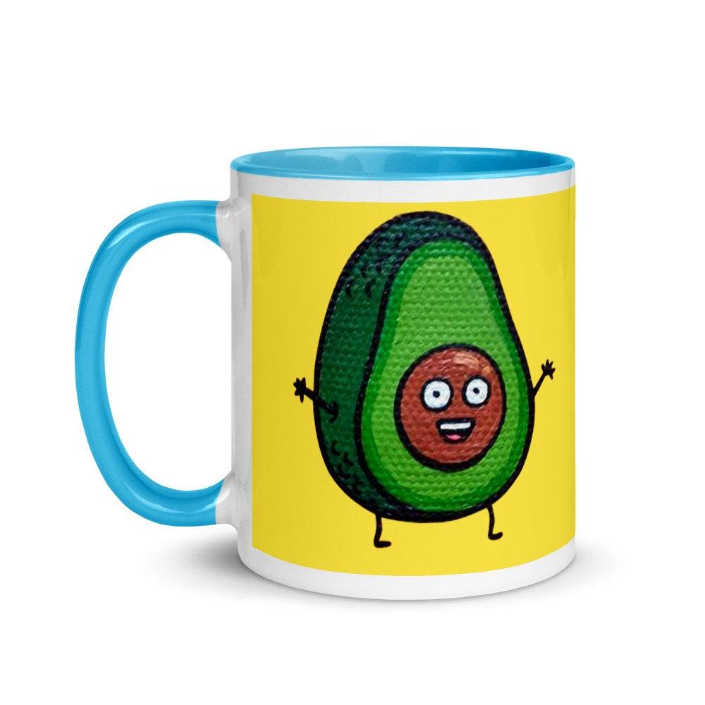 Green Avocado with yellow background Avocado mug, funny avacado mug, avocado lover, avocado coffee mug, with Color Inside avocado coffee mug, avocado gift, avocado gifts, avocado love, avocado lover, avocado lover gift, avocado lover mug, Avocado mug, cute avocado mug, funny avacado mug, i love avocados, vegan mug, yellow background - plusminusco.com