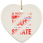 A Woman&#39;S Place Is In The House And The Senate || Ceramic Heart Ornament Activist Shirt Women, Ceramic Heart Orna, drain the swamp, Equal Rights, Gender parity, house and the senate, house women, Political Feminist, smash the patriarchy, the house and senate, Women Empowerment, women in the house, women in the senate, Women Rights - plusminusco.com