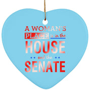 A Woman&#39;S Place Is In The House And The Senate || Ceramic Heart Ornament Activist Shirt Women, Ceramic Heart Orna, drain the swamp, Equal Rights, Gender parity, house and the senate, house women, Political Feminist, smash the patriarchy, the house and senate, Women Empowerment, women in the house, women in the senate, Women Rights - plusminusco.com