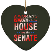 A Woman&#39;S Place Is In The House And The Senate || Ceramic Heart Ornament Activist Shirt Women, Ceramic Heart Orna, drain the swamp, Equal Rights, Gender parity, house and the senate, house women, Political Feminist, smash the patriarchy, the house and senate, Women Empowerment, women in the house, women in the senate, Women Rights - plusminusco.com