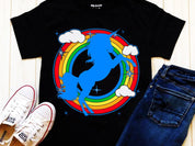 Unicorn And Rainbow Clouds | Retro Sunset T-Shirts, Unicorn and Rainbow, Unicorn Shirt, Unicorn Girl Birthday Shirt, Unicorn Party Shirt - plusminusco.com