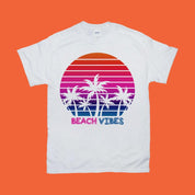 Beach Vibes | Palm Tress | Retro Sunset T-Shirts, Island Life T-Shirt | Summer Shirt | Vacation Shirt, Adventure Spring , Spring Break Gift - plusminusco.com