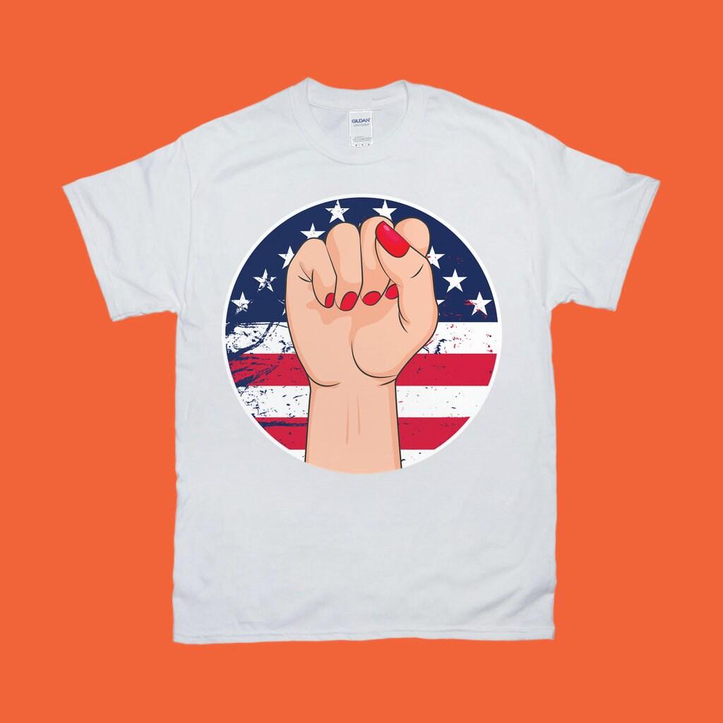 Female Fist Grunge, American Flag T-Shirts, Female First, Girl Empowerment, Female Symbol Shirt, Feminist Movement, Feminism Art Shirt celebrate women, equal rights, Female First, female fist, feminism shirt, feminist shirt, feminist tshirt, Girl Empowerment, girl power, girl power shirt, social justice shirt, women empowerment, womens rights - plusminusco.com