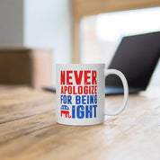 Republican Gifts, Republican Elephant Mug, Never Apologize For Being Right, Gift For Republican, Republican Dad, Conservative Patriot Mug ceramic mug, conservative mugs, conservatives, custom mugs, dishwasher safe, microwave safe, mug for republicans, patriotic mug, patriots, personalized mugs, republican mug, republicans, white ceramic mugs - plusminusco.com