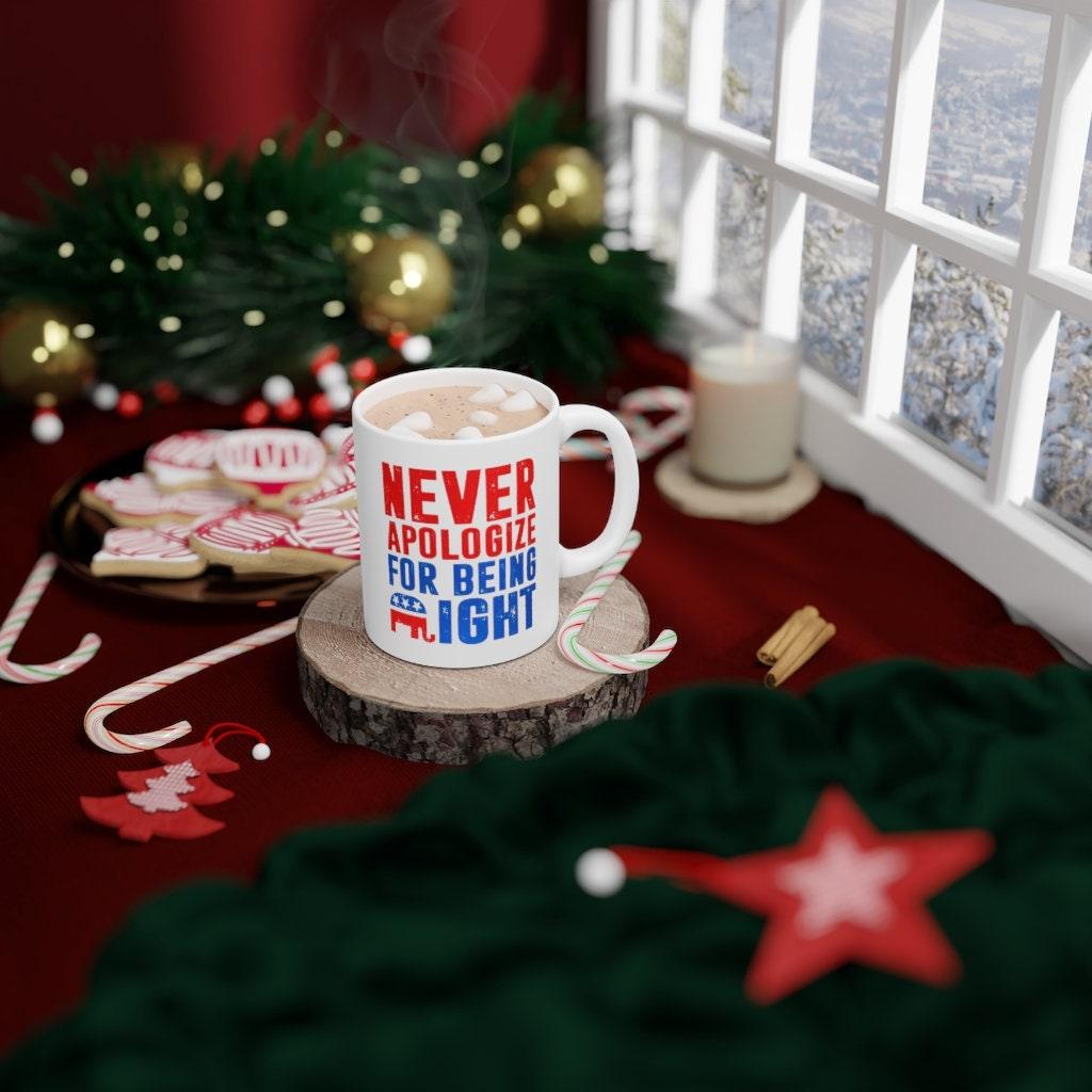 Republican Gifts, Republican Elephant Mug, Never Apologize For Being Right, Gift For Republican, Republican Dad, Conservative Patriot Mug ceramic mug, conservative mugs, conservatives, custom mugs, dishwasher safe, microwave safe, mug for republicans, patriotic mug, patriots, personalized mugs, republican mug, republicans, white ceramic mugs - plusminusco.com