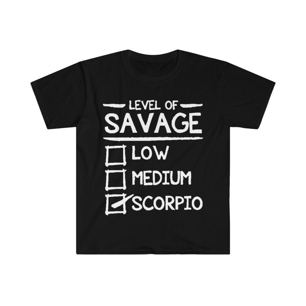 Level Of Savage Scorpio T-Shirts, Scorpio Women Gift || Scorpio Birthday Gift, scorpio tee || Scorpio Gift Ideas - plusminusco.com