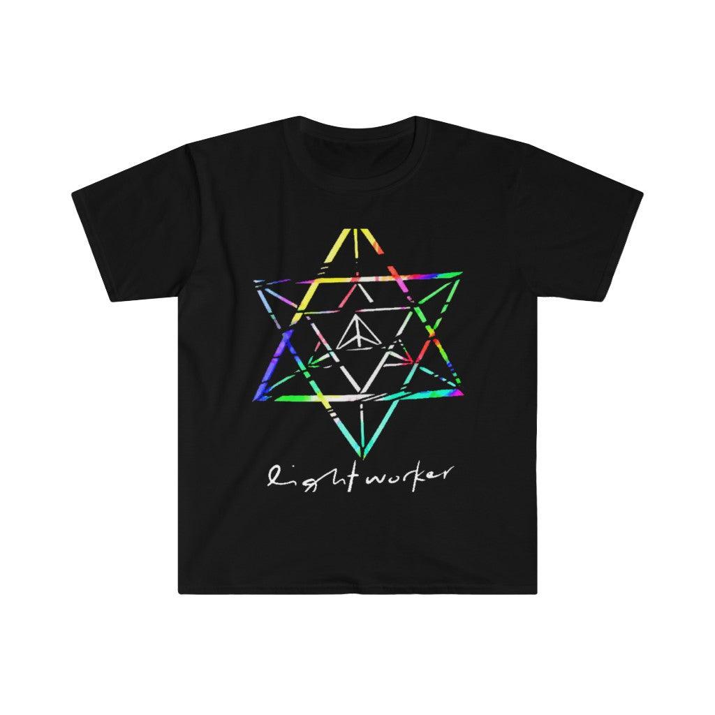 Lightworker Merkaba Sacred Geometry Abstract T-Shirts, Divine Triangle, Crystal Merkaba, Star, 7 Chakra, Sacred Geometry, Health - plusminusco.com