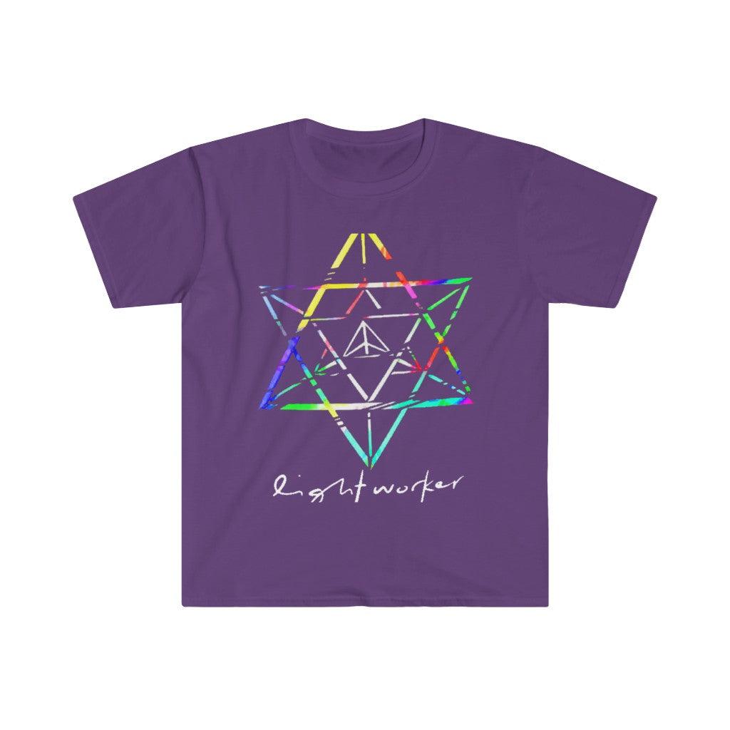 Lightworker Merkaba Sacred Geometry Abstract T-Shirts, Divine Triangle, Crystal Merkaba, Star, 7 Chakra, Sacred Geometry, Health - plusminusco.com