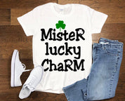 Miss/Mister Lucky Charm T-Shirts, Couple St. Patrick&#39;s Day T-shirt, St. Patrick&#39;s Day, Miss Lucky Charm, Funny St Patrick Tee, Lucky in Love Clover Shirt, clovers, couple shirt, Funny St Patrick Tee, Lucky in Love, Lucky shirt, Miss Lucky Charm, st paddys day, St Patrick Day Shirt, st patrick party, St Patrick's Day, st patricks day tee, St Patty Shirt - plusminusco.com