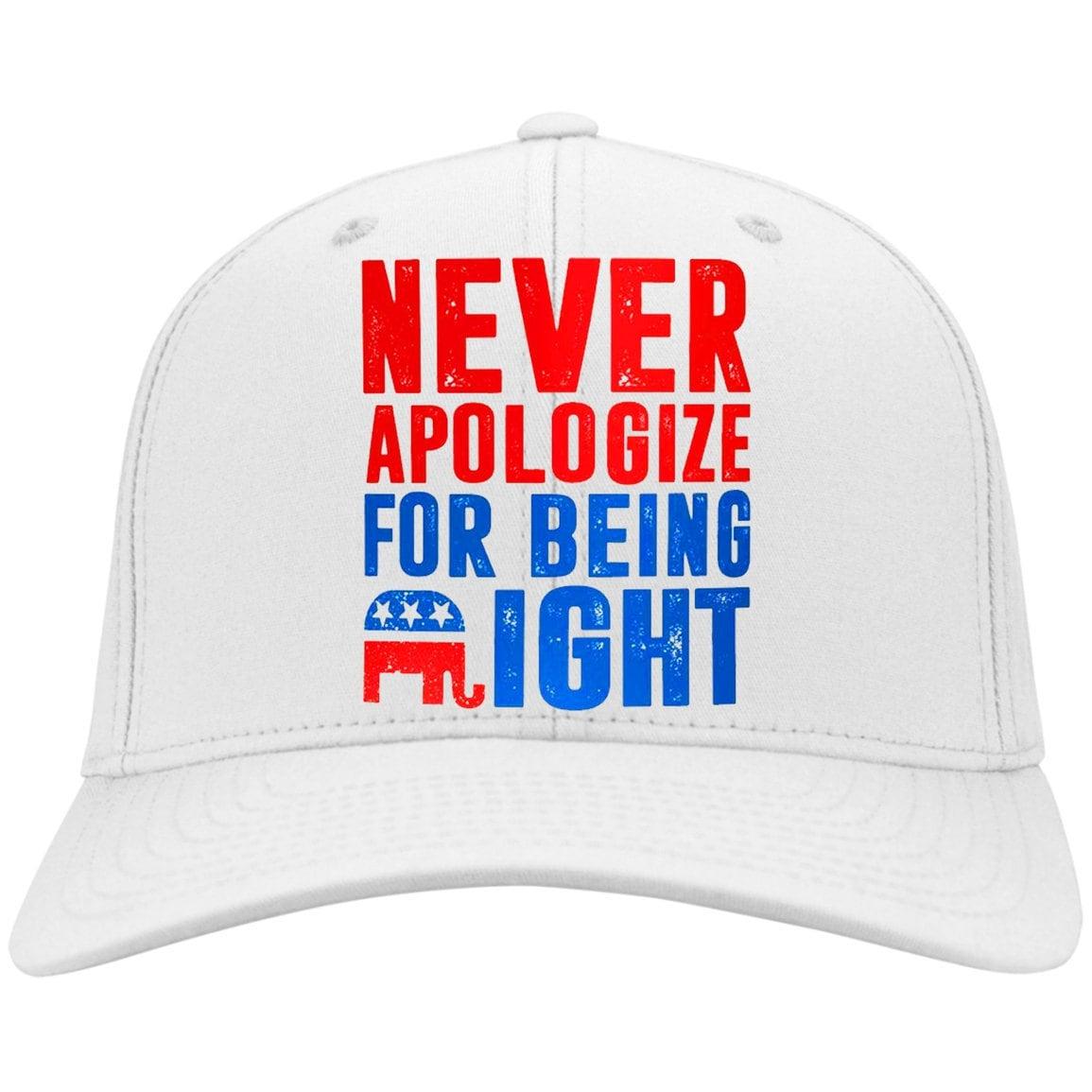 Never Apologize for being right  Twill Cap - plusminusco.com