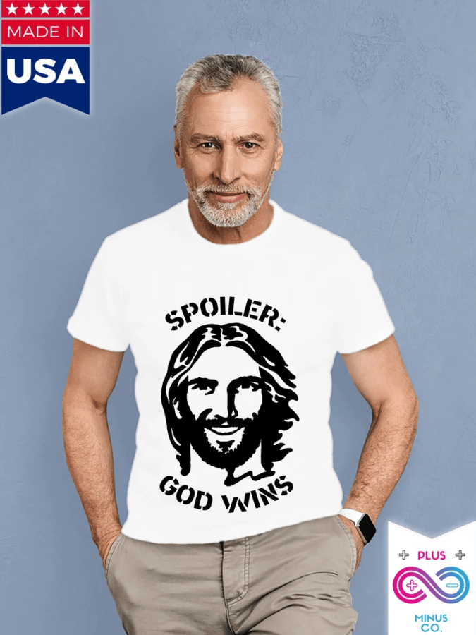 Spoiler GOD wins, Funny Christian Shirt, Religious TShirt, Faith Shirt, Grace T Shirt, Church Shirt, Funny God Shirt, Christian TShirt - plusminusco.com