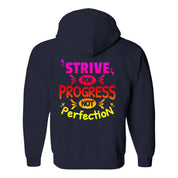 Strive for progress not perfection Hoodies (No-Zip/Pullover), Motivational Tshirt, Gym Shirt,Gym Motivation,Motivation Shirt, Motivation Be Kind, Be The Light, Choose Peace, Cute Womens Shirt, Motivation, not perfection, Positive Quotes, Positive Vibes, Rainbow Shirt, Slogan Tee, Strive for progress, Women Graphic Tee, Yoga Shirt - plusminusco.com