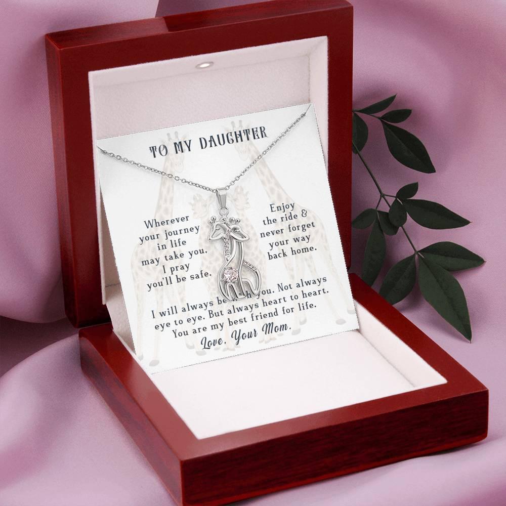 To my daughter, Giraffe necklace, Gift from mom, Birthday - plusminusco.com