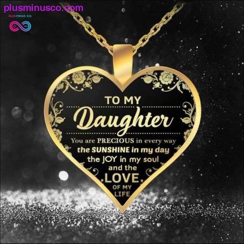 To My Daughter Love Mom Heart Necklace Gold Silver Color - plusminusco.com