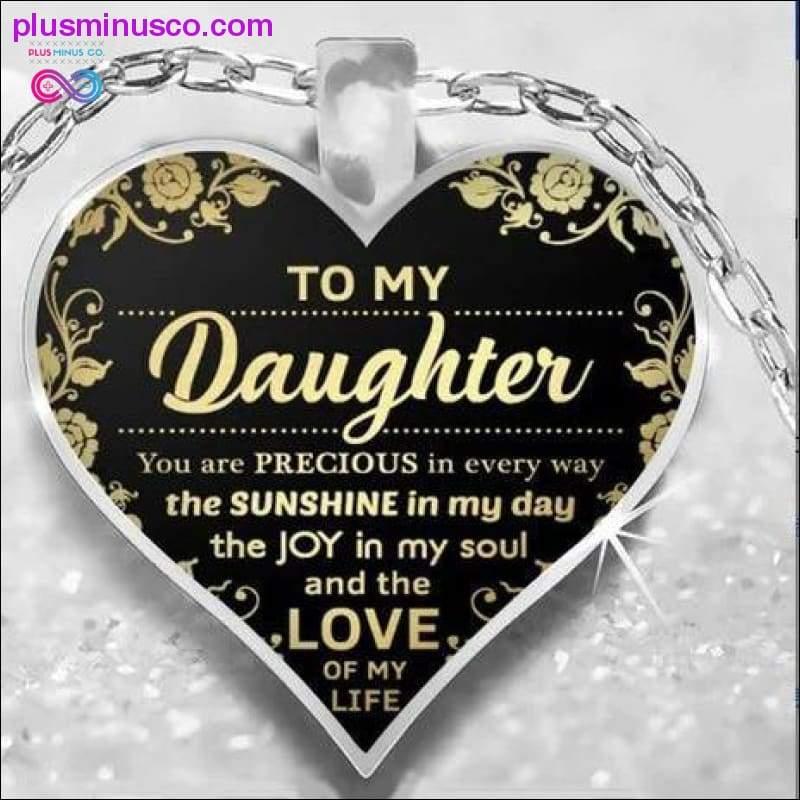 To My Daughter Love Mom Heart Necklace Gold Silver Color - plusminusco.com